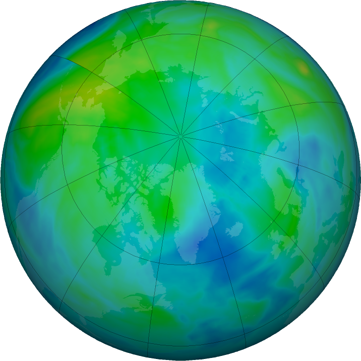 Arctic ozone map for 14 October 2023